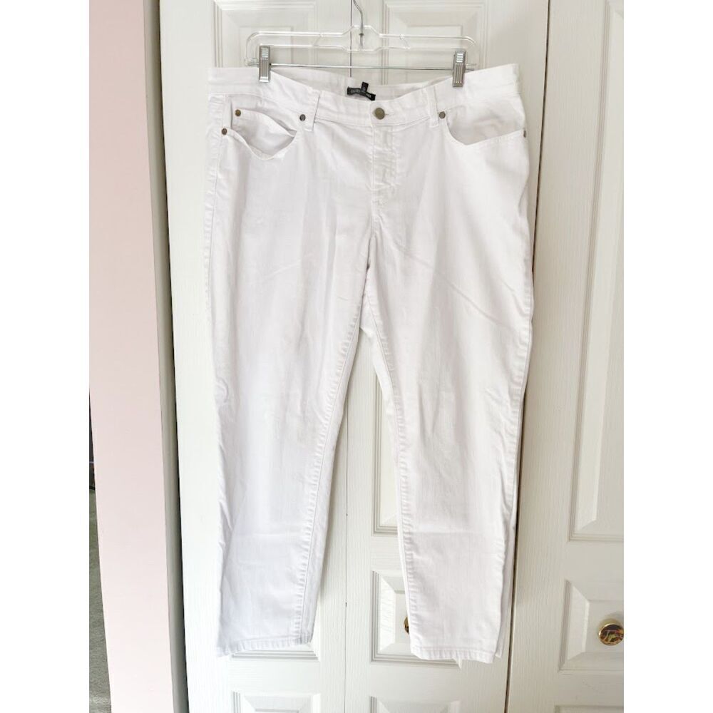 Eileen Fisher Organic Cotton Spandex Denim Stretch High Rise Straight Fit Jean - Picture 2 of 14